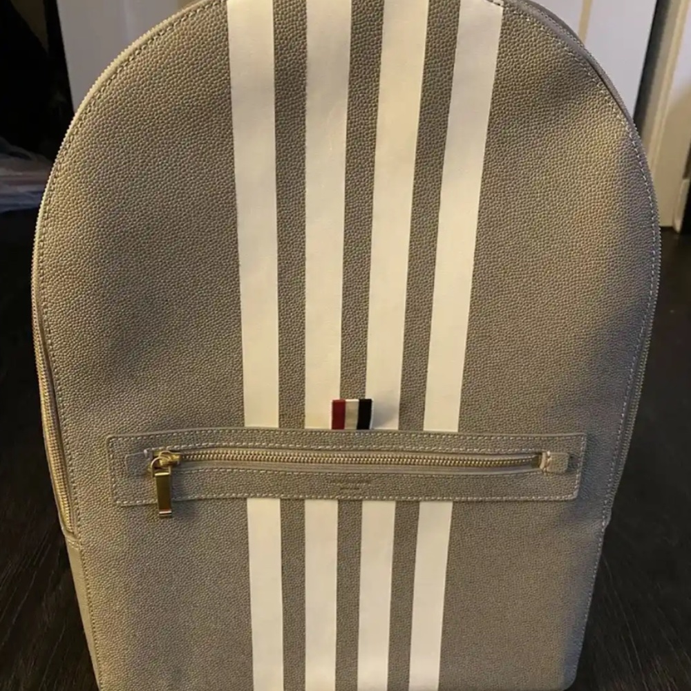 Thom Browne Structured Striped Leather Backpack